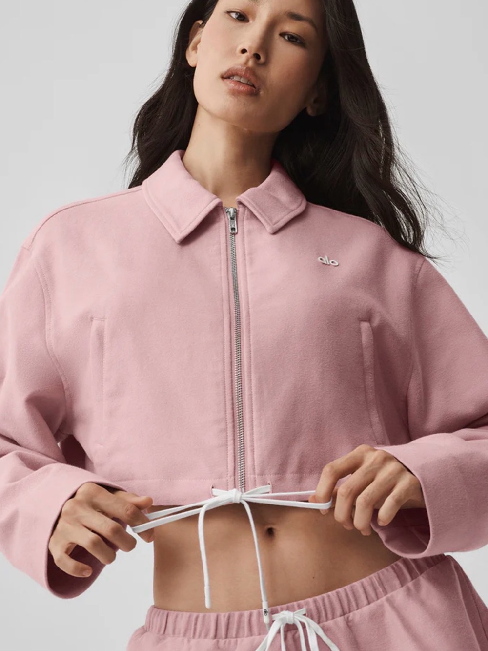 New ALO Cropped Fan Favorite Full Zip Jacket